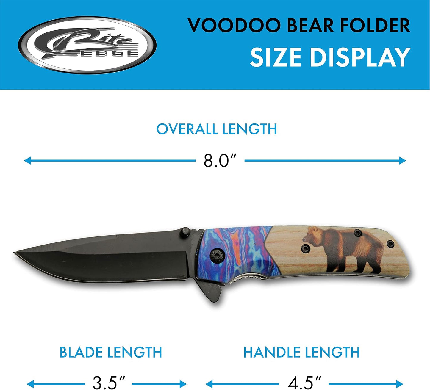 Cuchillo plegable al aire libre con asa de oso marrón
