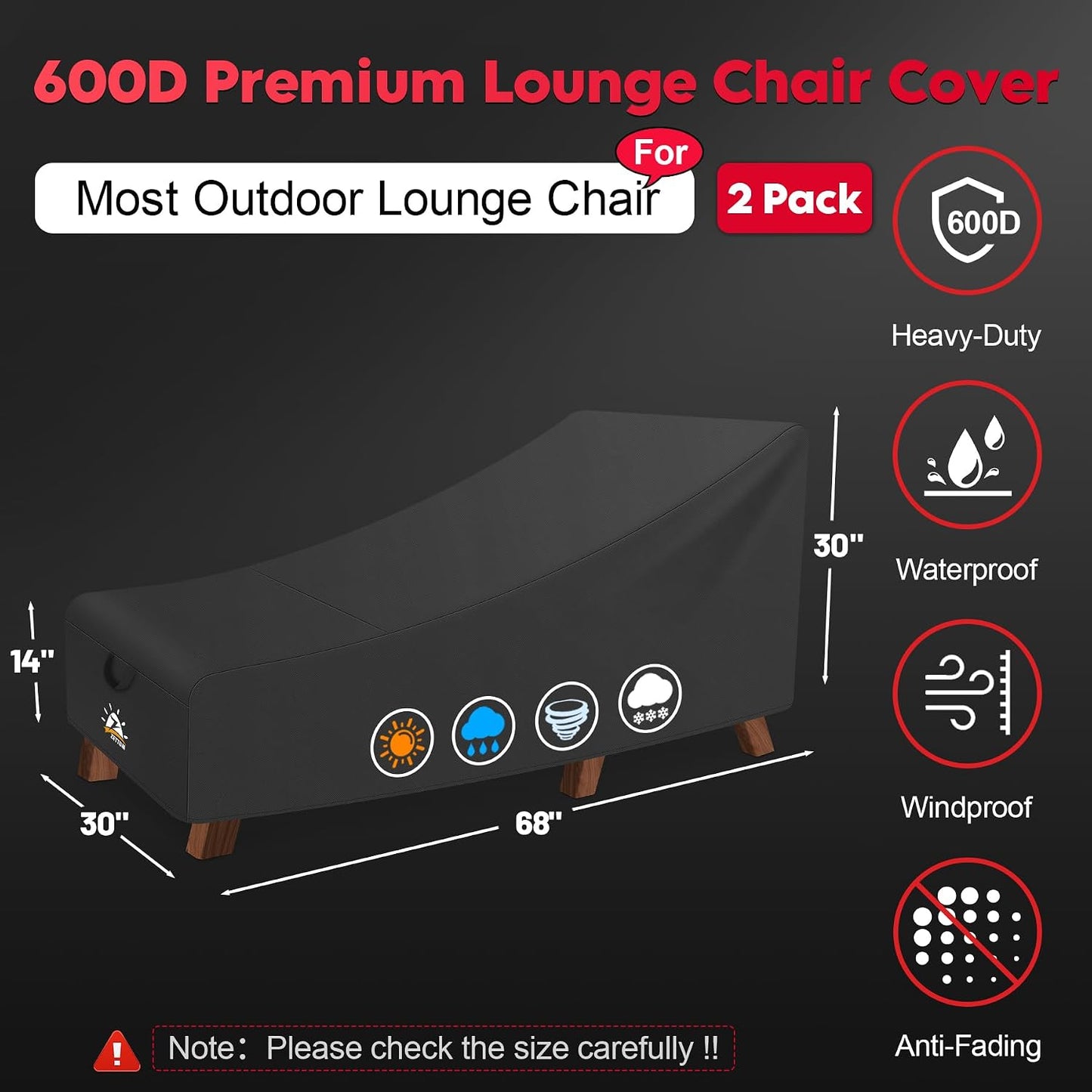 Funda silla lounge al aire libre 600D impermeable set 2
