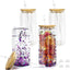 4 Vases Acrílicos Globo Nieve 20oz Con Tapa Bambú Popote Blanco