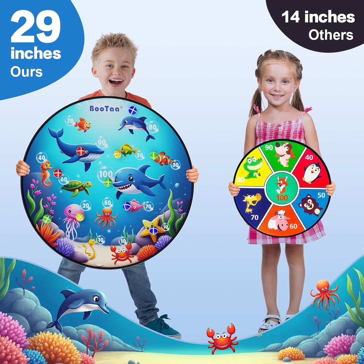 Tablero dardos 29" para niños con bolas adhesivas