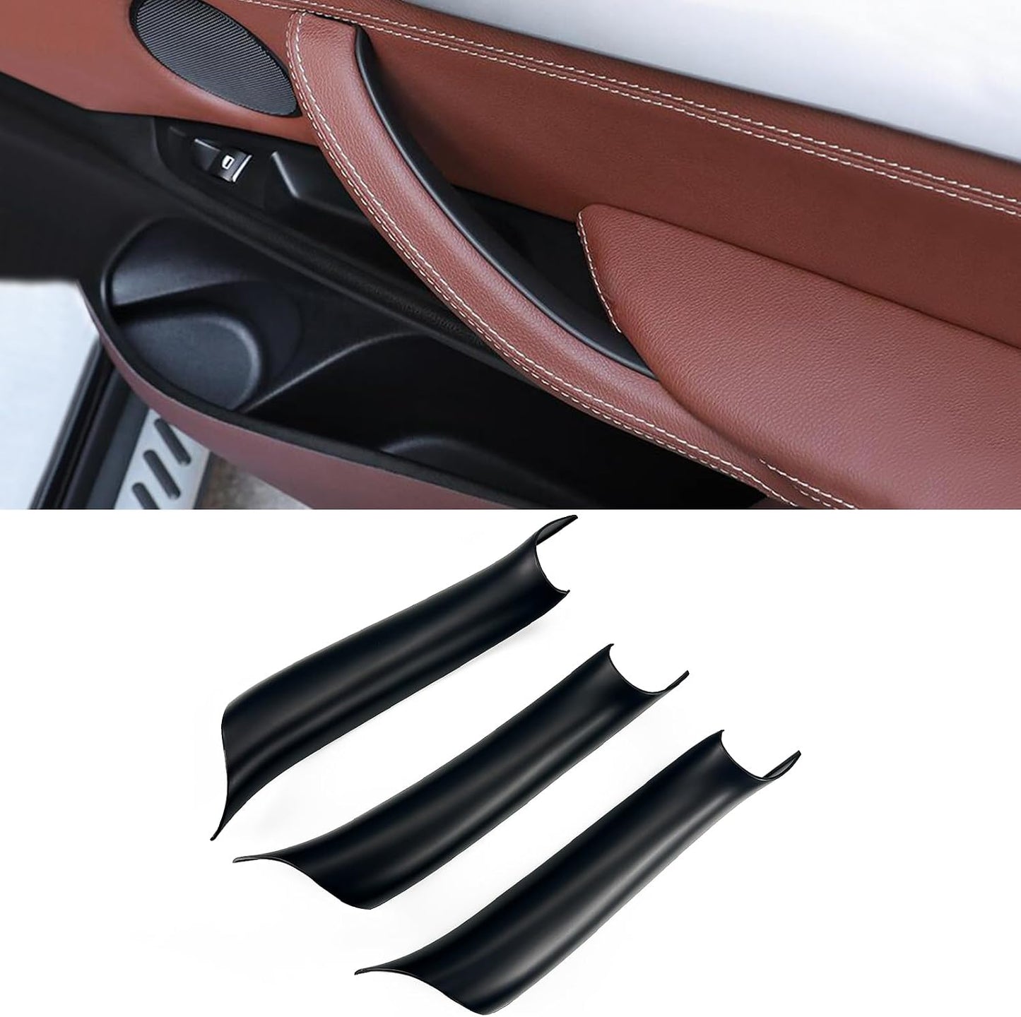 3 fundas manija puerta BMW X5 X6 F15 F16 negro