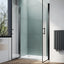 Puerta ducha pivote 44x75pulg vidrio templado 1/4pulg acabado negro