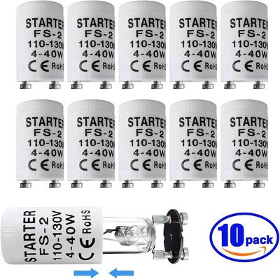Arrancador fluorescente T8 1.1E2V CA 10 Uds comp GE FS-2