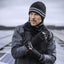 Gorro térmico con orejeras rayas reflectantes hombre