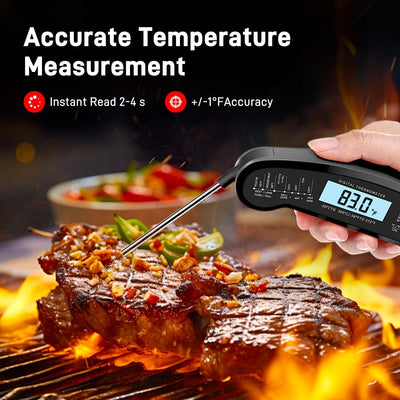 Termómetro digital para carne con imán y luz de fondo