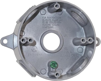 Caja toma corriente metal 5 agujeros 1/2pulg blanco