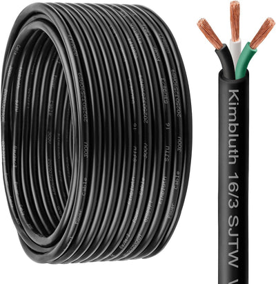 Cable extensión eléctrico 16/3 cobre 50pies para exteriores