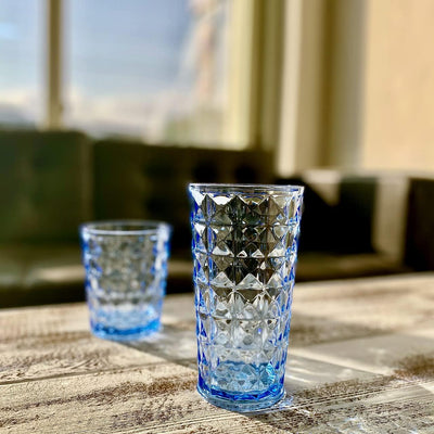 Set 8 Vasos Acrílicos 16-21oz Sin BPA Azul