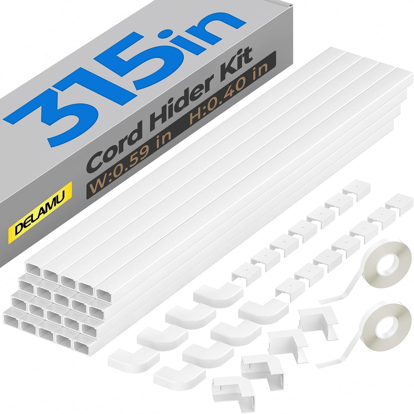 Ocultador cable 315pulg para pared pintable organiz.