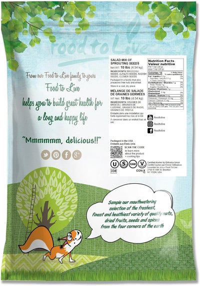 Mezcla semillas germinantes 10lb Brócoli trébol rábano