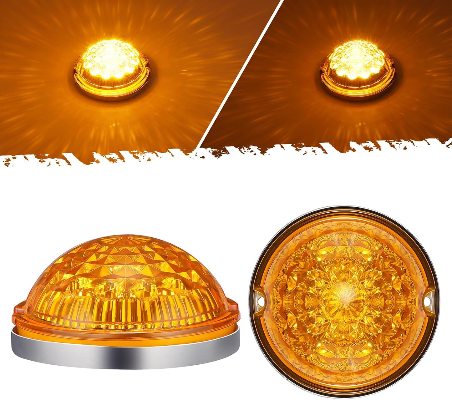 2 Pzas Luces marcador lateral sandía ámbar acero inox