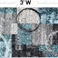 Alfombra suave 2x3ft gris diseño abstracto