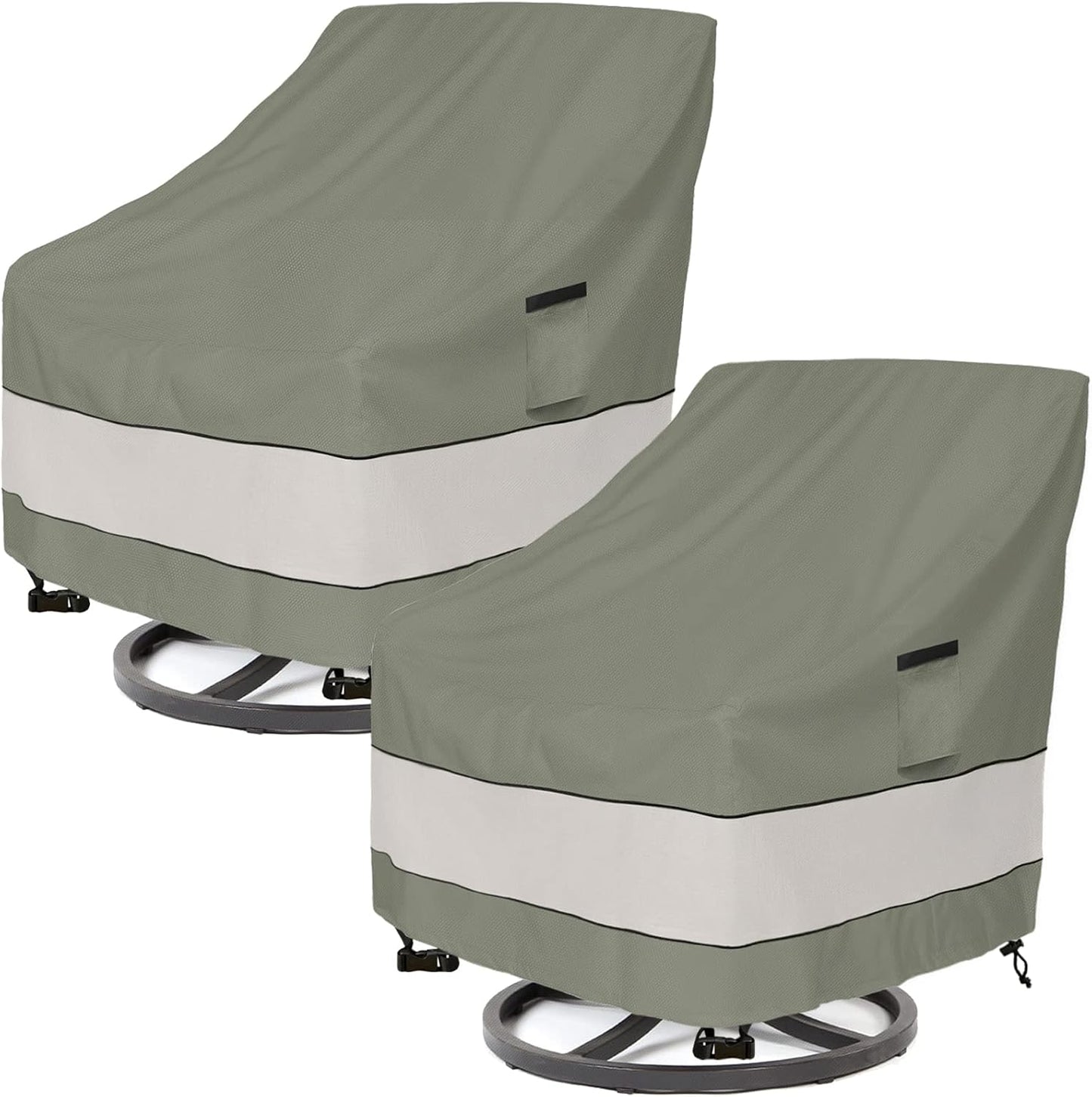 Fundas sillas patio 35x37x38pulg pack 2 verde gris