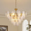 Candelabro cristal dorado 12 luces 59pulg colgante redondo