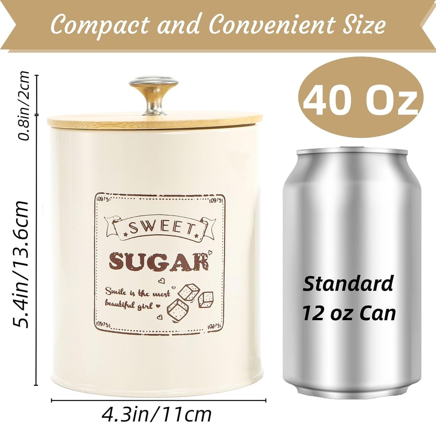 Set Recipientes Metal Cocina 25oz Estilo Granja con Tapas