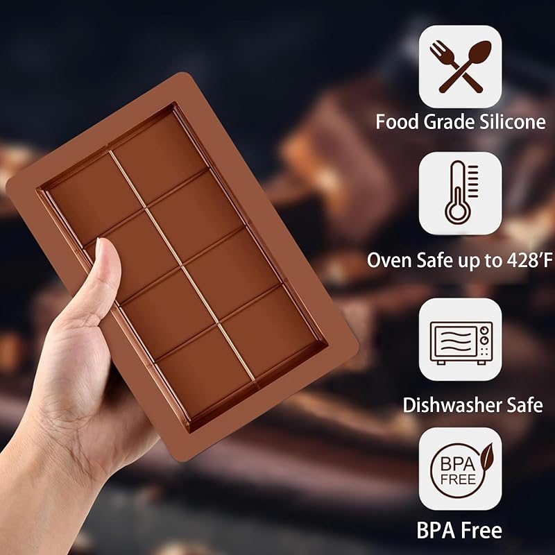 3 Moldes Silicona Chocolate Profundo 0.8pulg