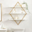 Estante pared madera metal diamantes 31x8x31 blanco dorado