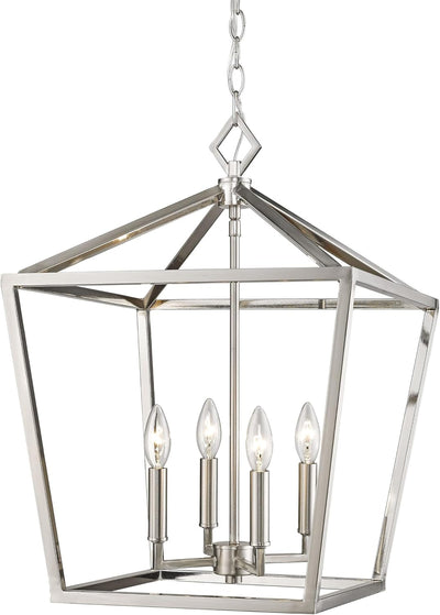 Colgante 4 luces acero inox color plateado