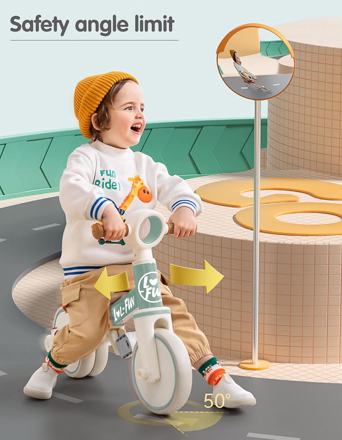 Triciclo 4en1 para niños 1-3 años con pedal extraíble