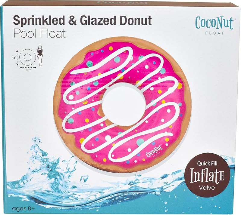 Flotador piscina forma dona rosa inflable decoración