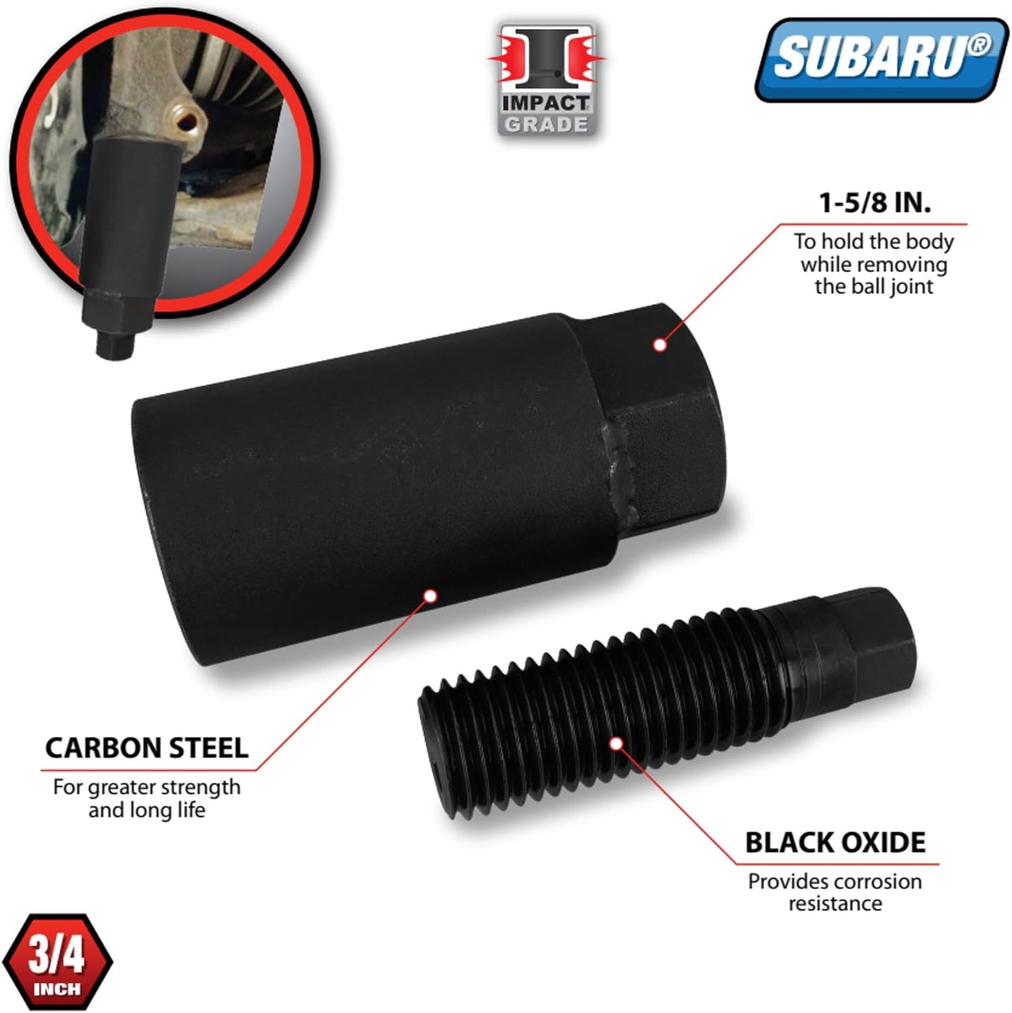 Extractor rótula acero carbono tratado térmico negro