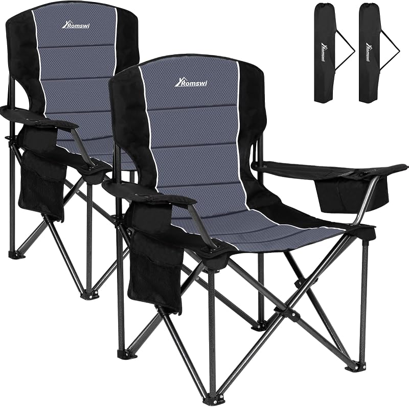 Silla camping gran tamaño respaldo acolchado 227kg plegable