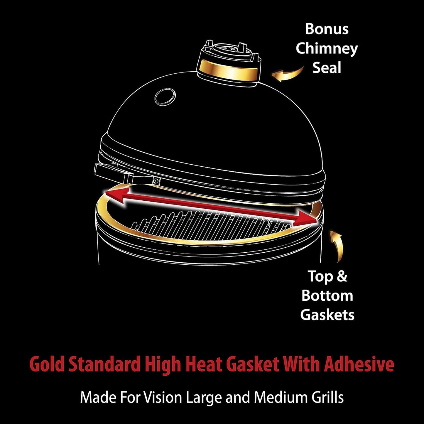 Junta Nomex Kevlar repuesto sello Vision Grill Series B 14.5ft