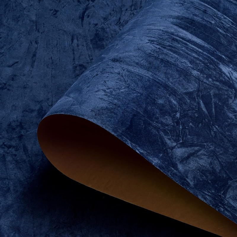 Papel tapiz terciopelo autoadhesivo 30x160 azul