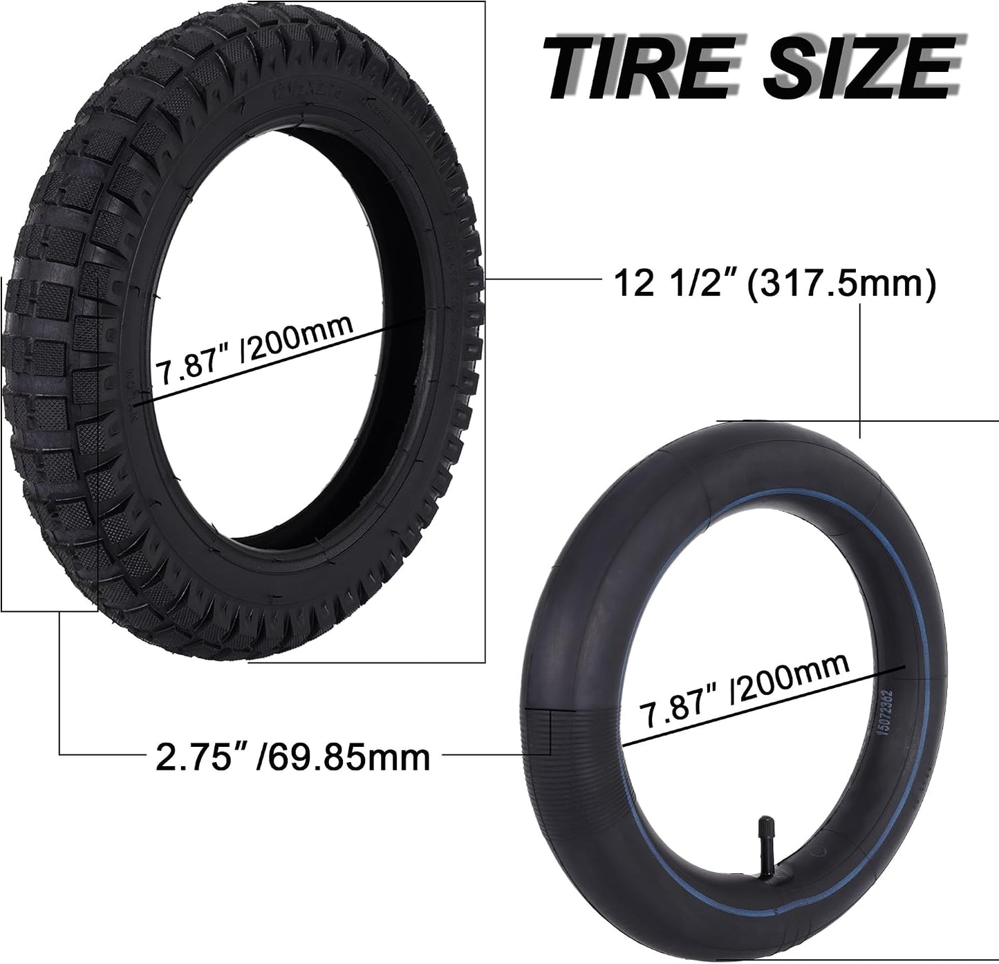 Tubo neumático Knobby 12.5x2.75 para triciclo MX350/400