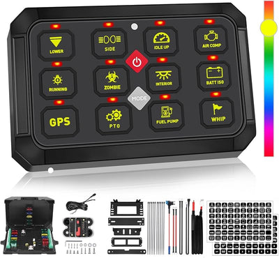 Panel interruptor RGB 12 bandas 12-24V con memoria
