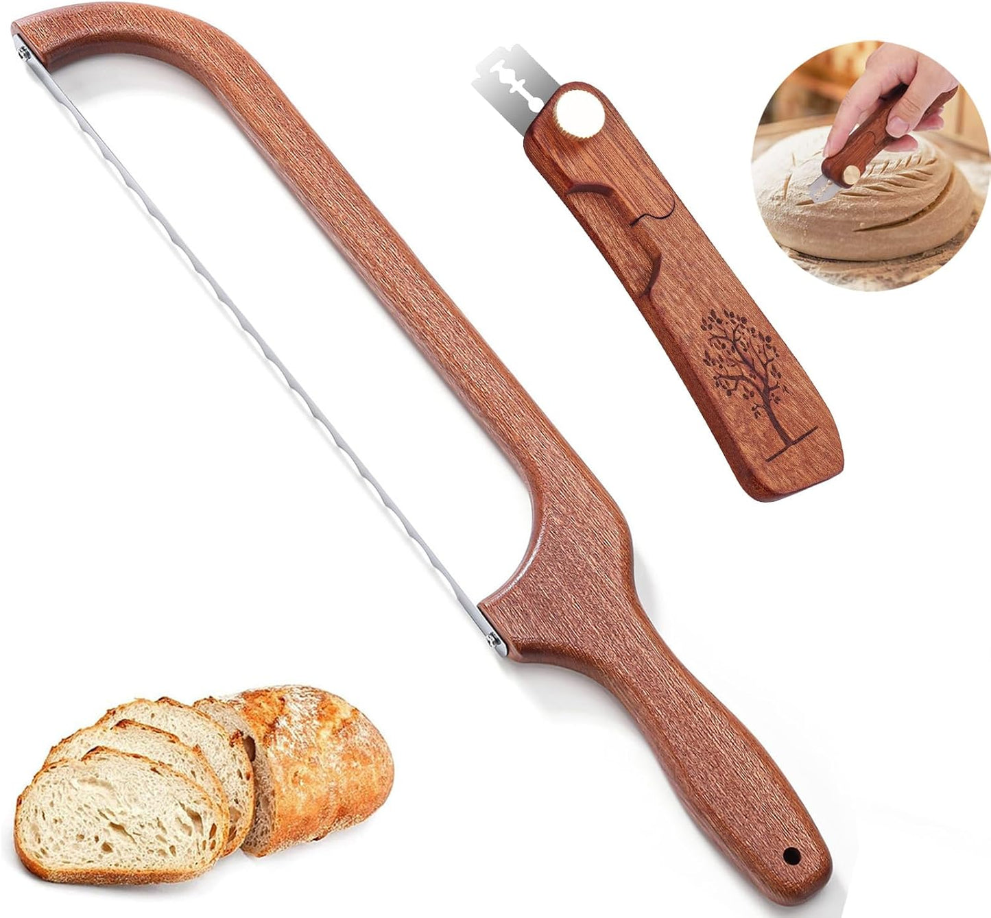 Cuchillo pan masa madre rebanar con herramienta cojo