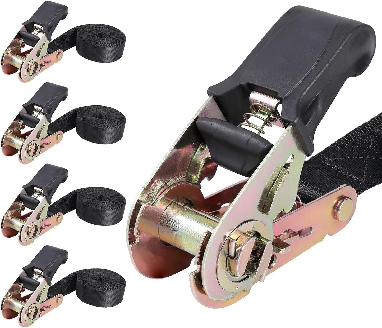 Correa trinquete 1" negra resistente para motos