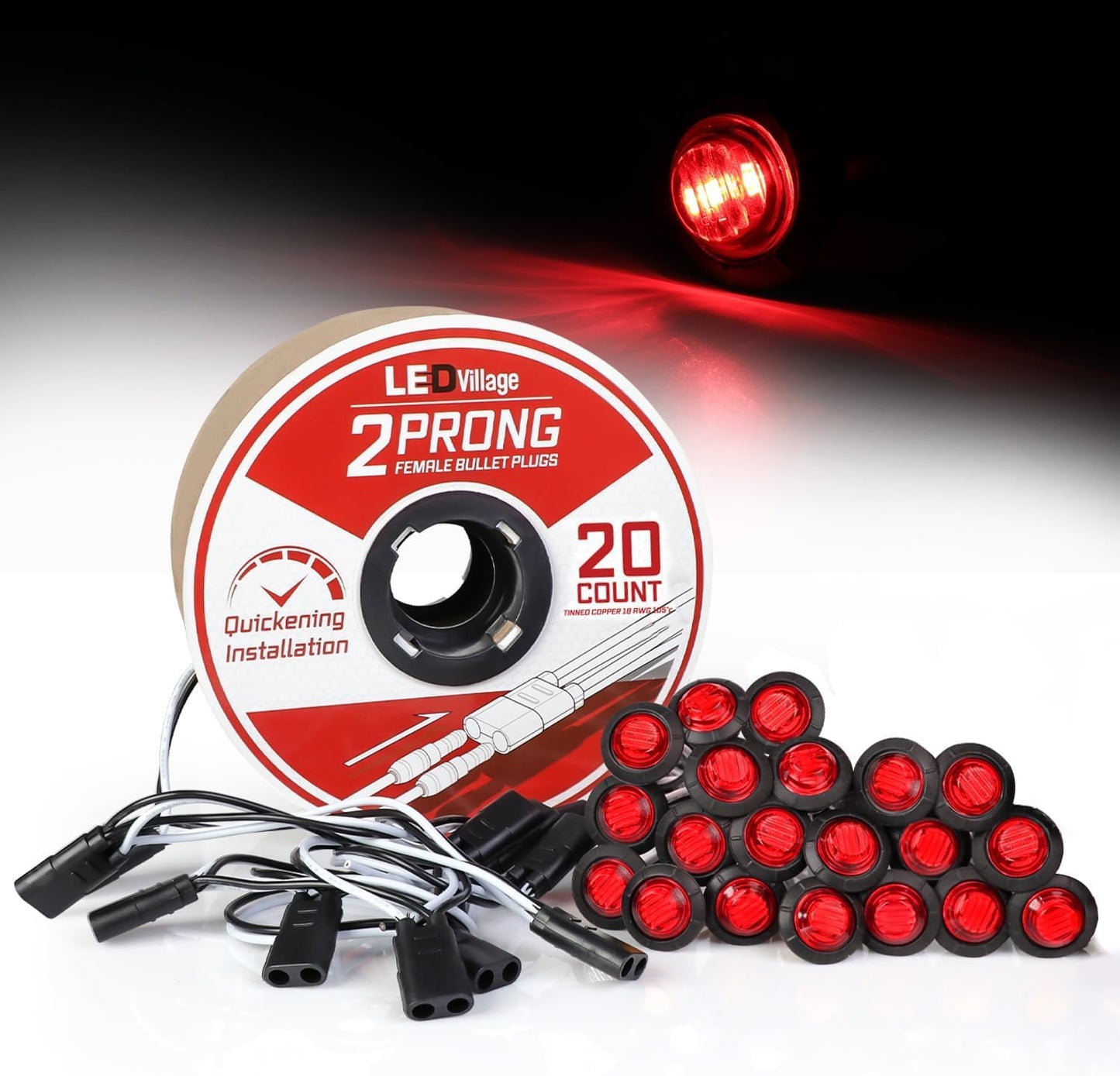 20 Pzas Luz indicadora roja remolque camión con conector