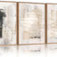 Lienzo abstracto moderno 3 pzas 16x24pulg en blanco y negro