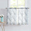 Cortinas cocina 36pulg estampado árbol gris 2 paneles