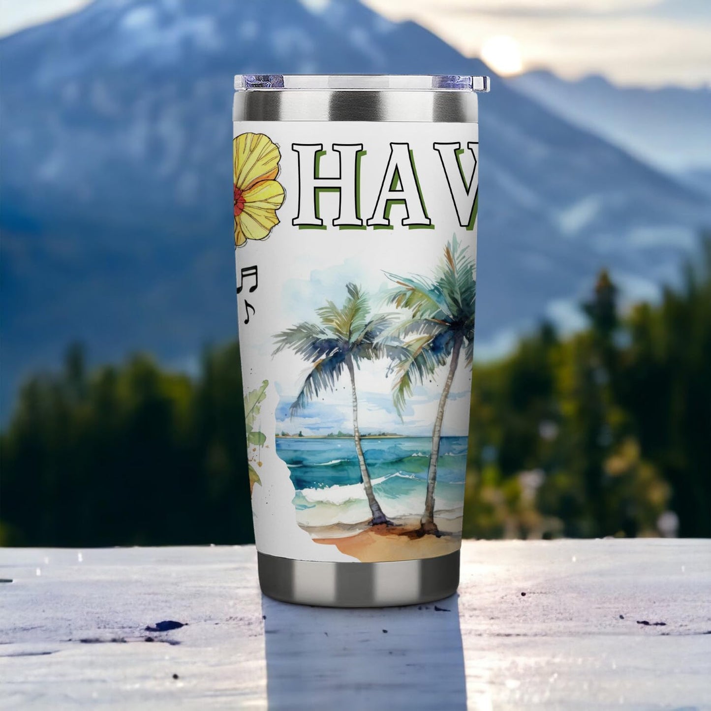 Taza viaje doble pared acero inox 20oz vacío Hawaii