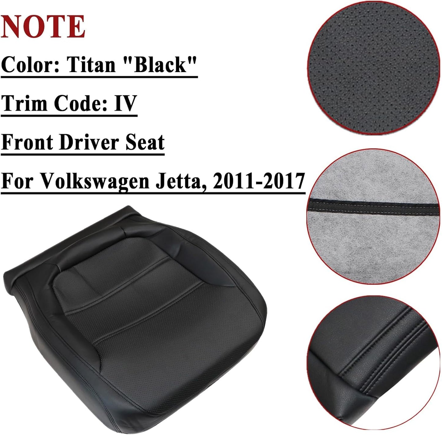 Funda asiento cuero microfibra conductor negro VW Jetta