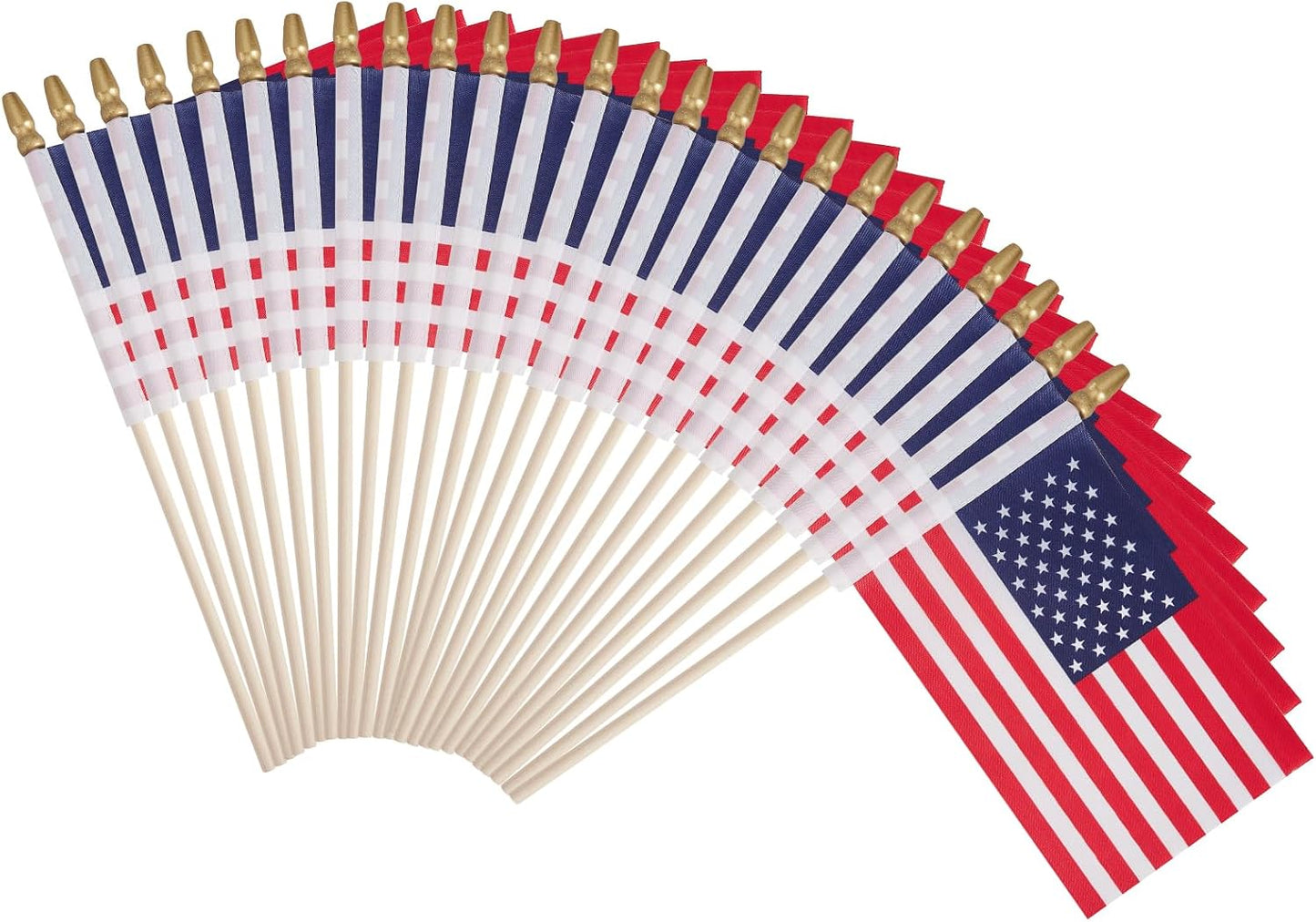 Banderas americanas en palo pack 25