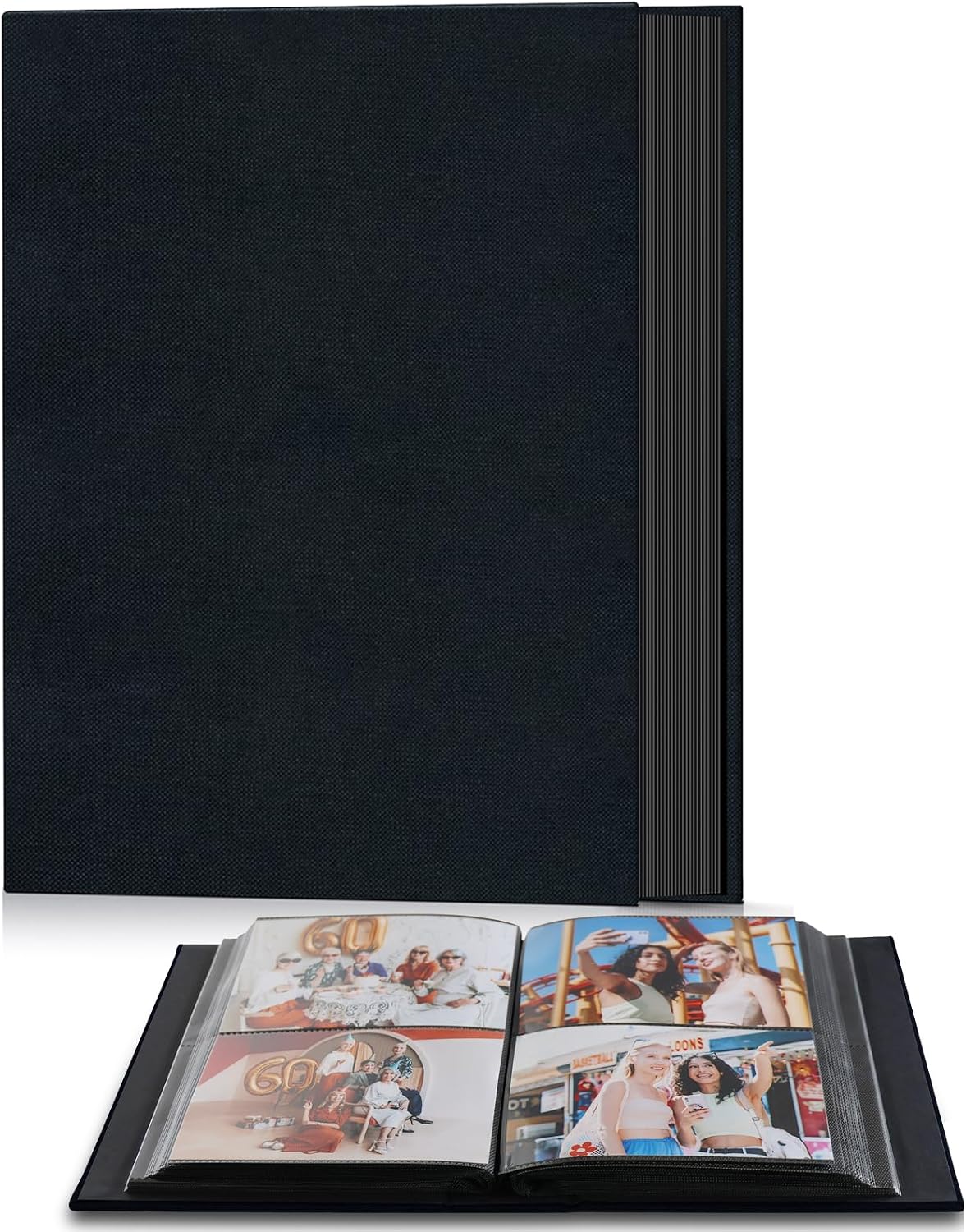 Álbum fotos 4x6pulg 200 bolsillos lino tapa dura