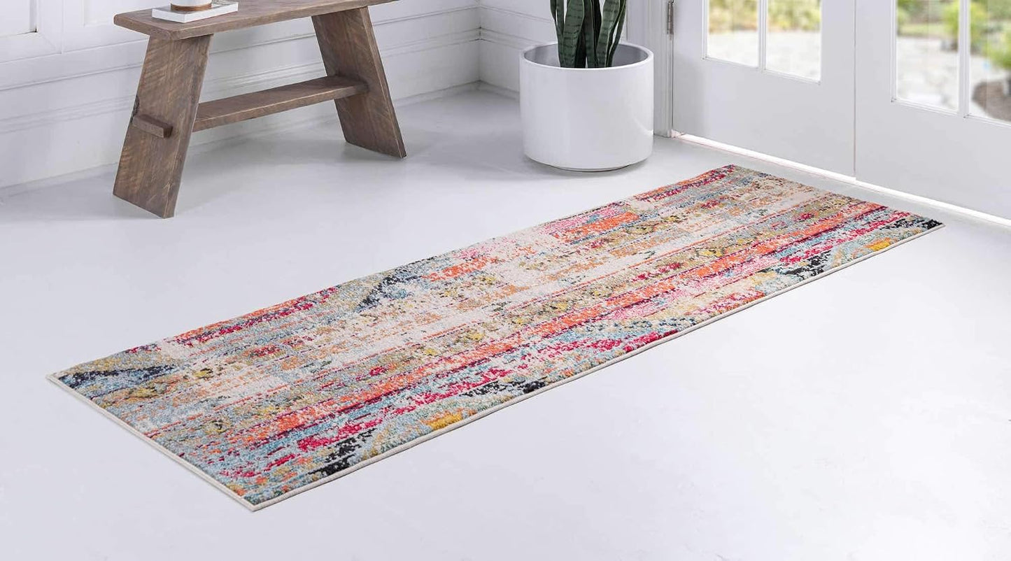Tapete bohemio tribal multicolor polipropileno
