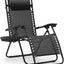 Silla reclinable plegable para exteriores color negro