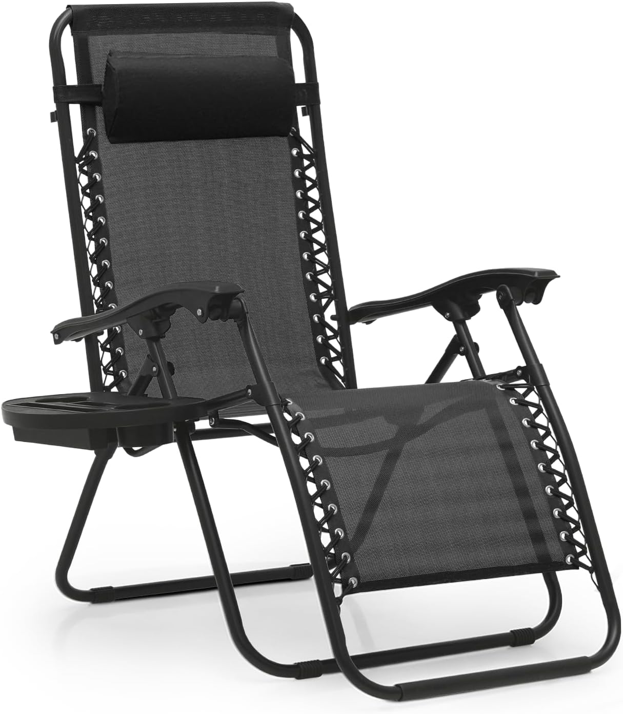 Silla reclinable plegable para exteriores color negro