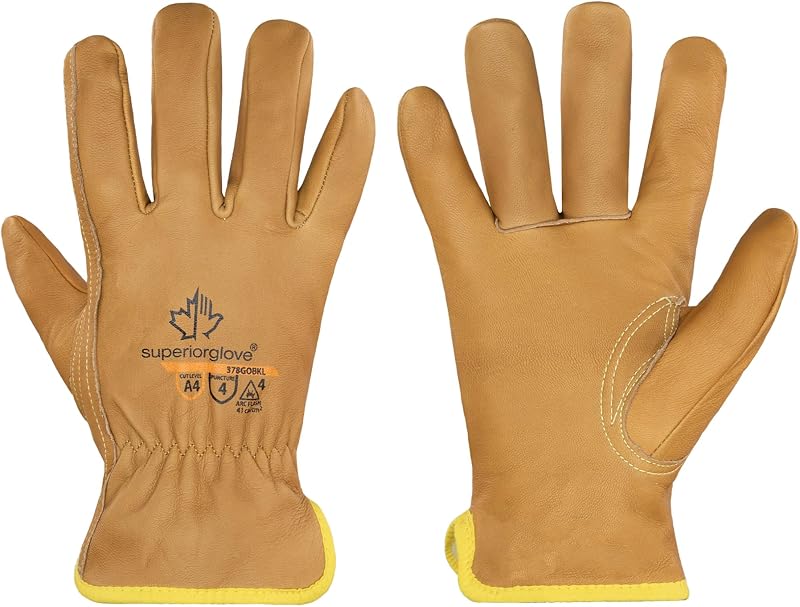 Guantes cuero resistentes agua y cortes talla 2XL