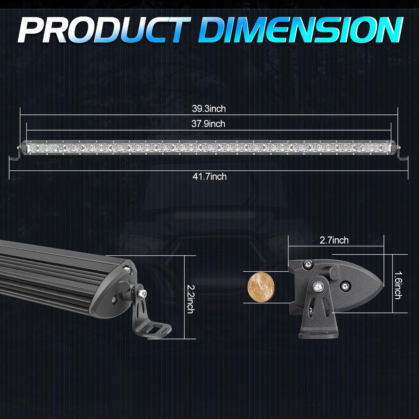 Barra luz LED 40" 200W impermeable conducción todoterreno