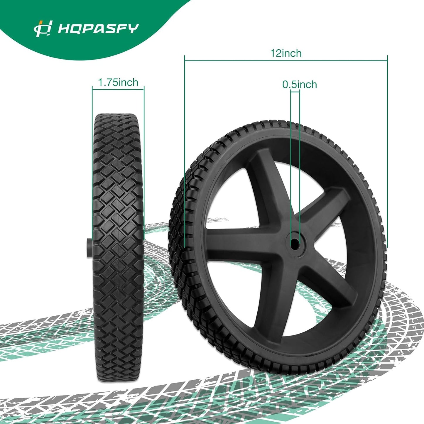 Ruedas repuesto 12x1.75pulg comp Homelite Ryobi