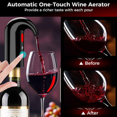 Aireador vino eléctrico decantador automático doble bomba USB