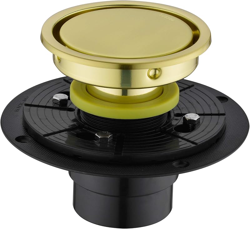 Drenaje ducha redondo 4" acero inox latón dorado
