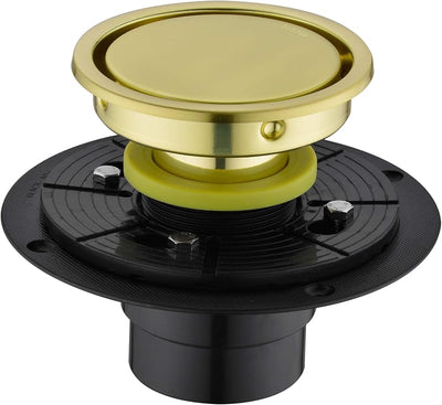 Drenaje ducha redondo 4" acero inox latón dorado