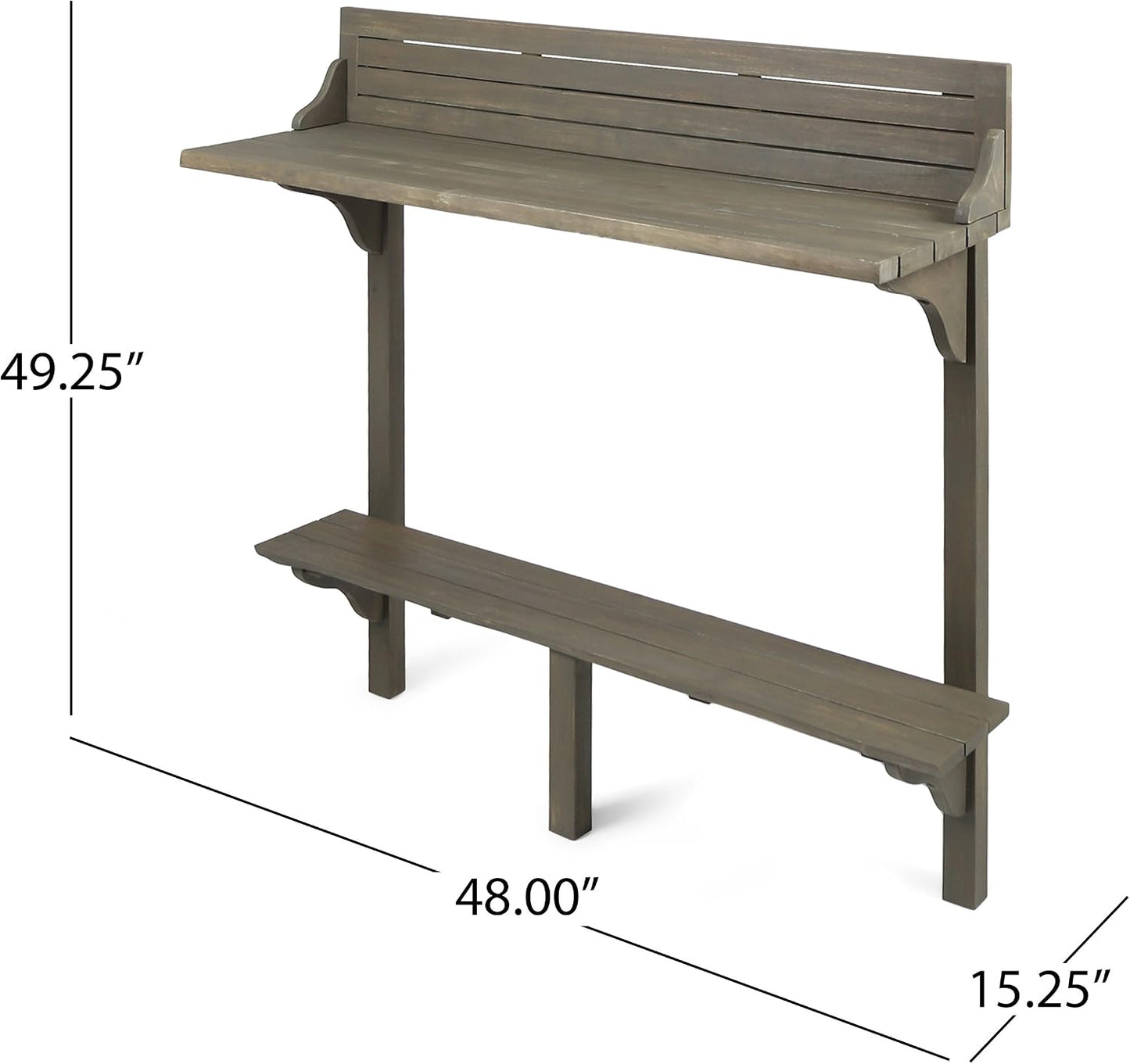 Mesa bar acacia al aire libre acabado gris