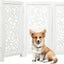 Puerta plegable perros 56x28" diseño Lucy blanco antiguo